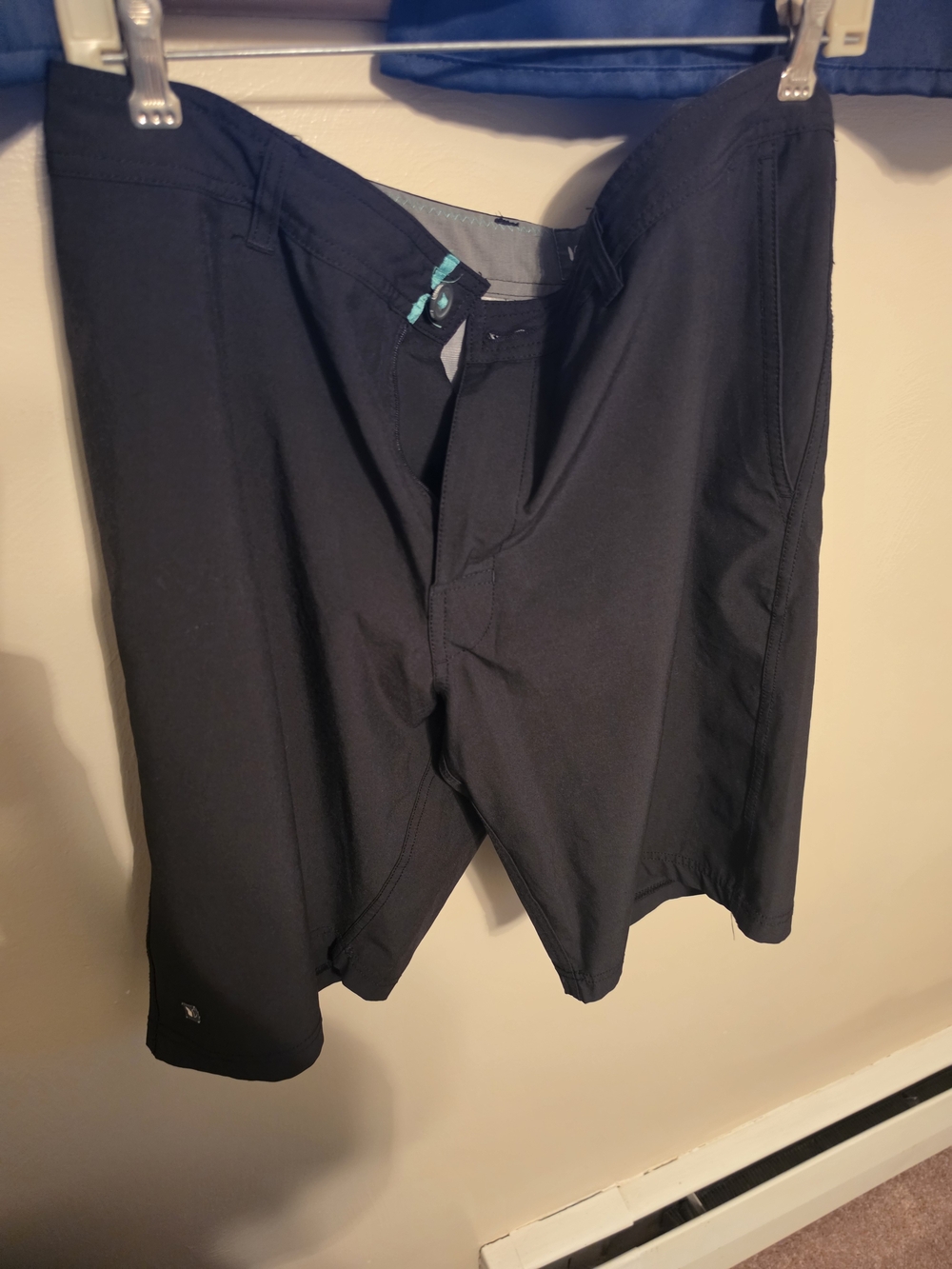 Linksoul Black Board Shorts with Aqua Stitching